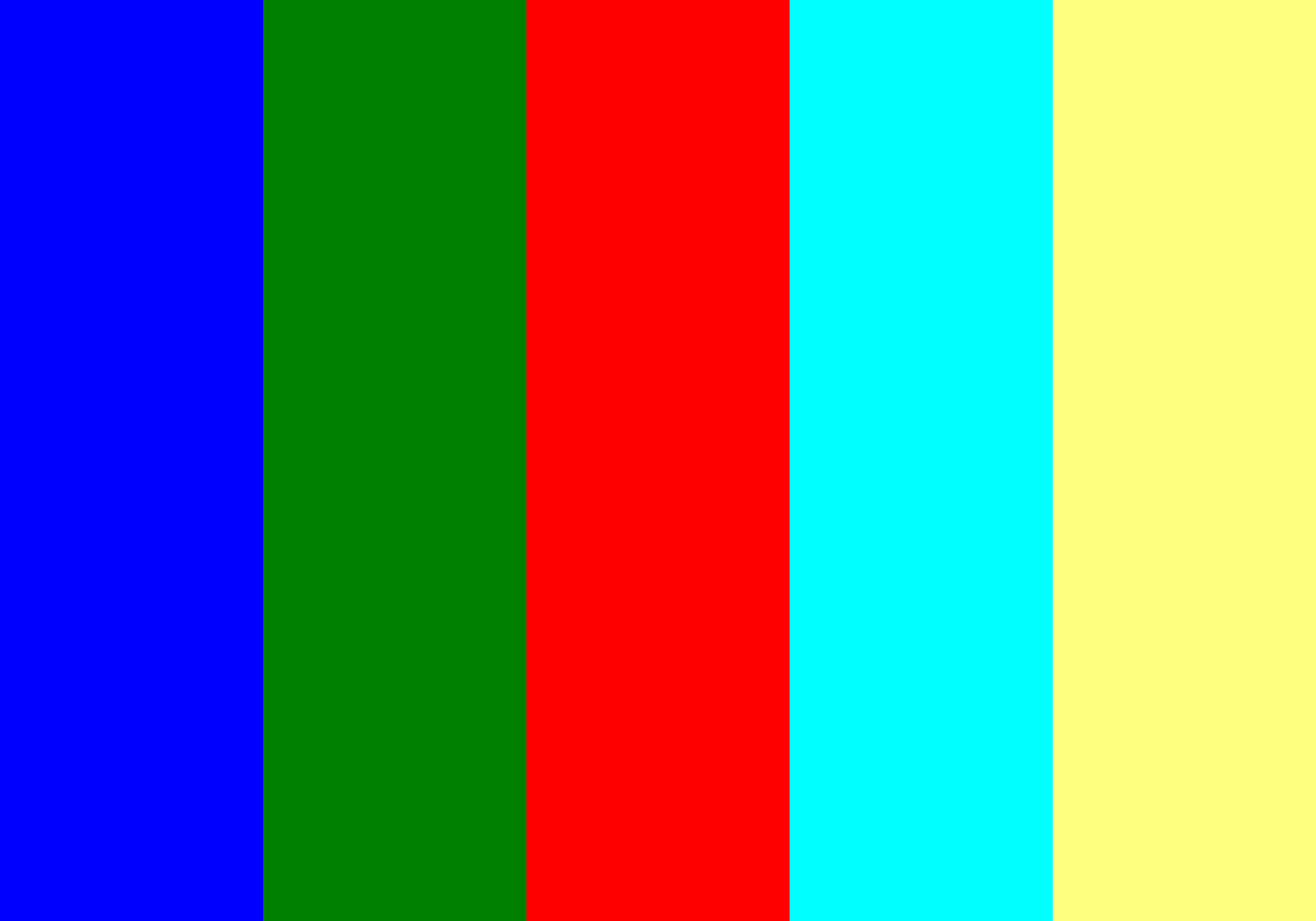 Sega Pico (system #49) — Genesis overlay, 320×224 5-stripe color demo